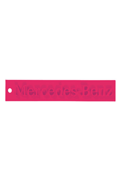 OEM Breloc chei, "MERCEDES", 16X 80 mm roz zmeuriu