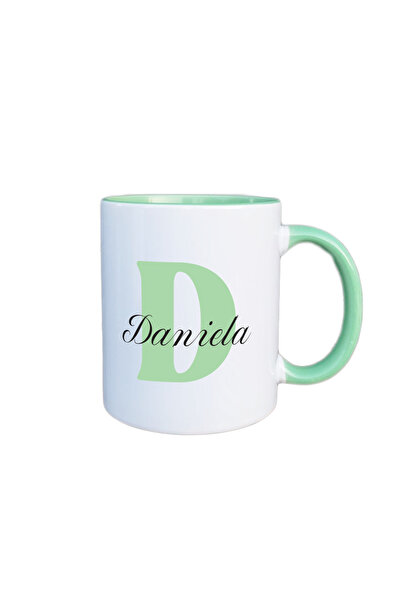 AFFIX THE DIFFERENT PERSPECTIVE Personalized mug, white with green interior a...