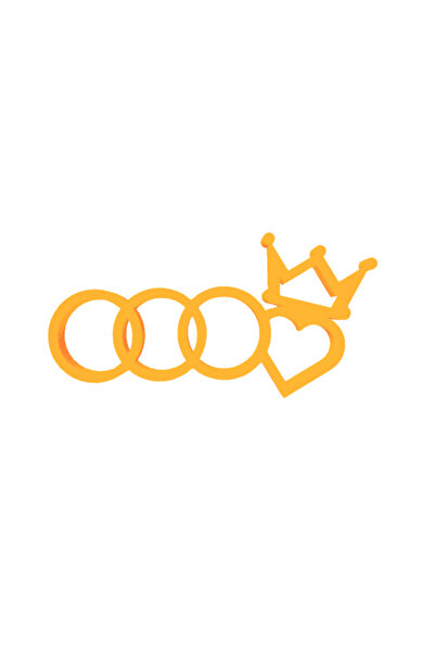 OEM Breloc chei, "AUDI", 41 X 80 mm portocaliu