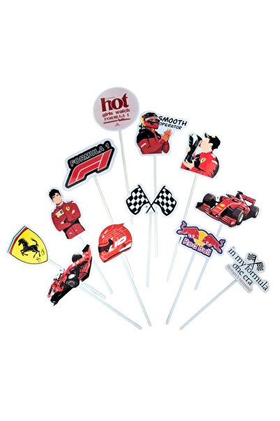 OEM Χάρτινο διακοσμητικό τούρτας, με θέμα την Φόρμουλα 1, για γενέθλια - 12 τ...