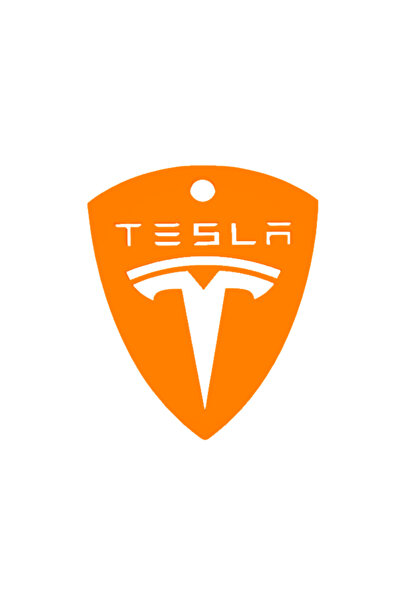 OEM Μπρελόκ, "tesla", 60 x 50 χιλ. πορτοκαλί