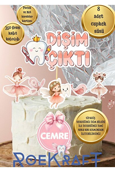 OEM Roekraft Dişim Çıktı temalı pasta süsü