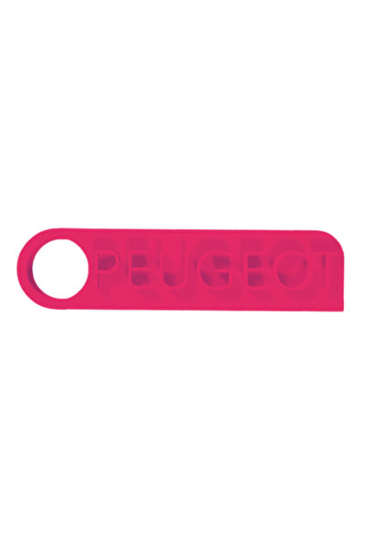 OEM Breloc chei, "PEUGEOT", 15X 60 mm roz zmeuriu