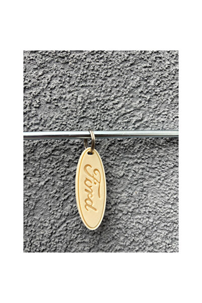 OEM Breloc chei, "FORD", 50 X 19 mm alb ivory