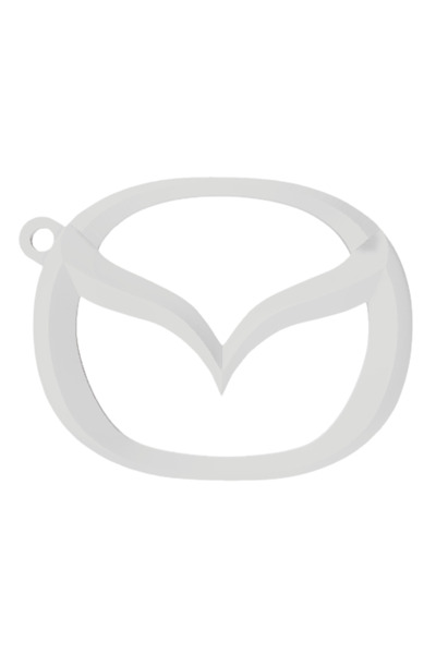 OEM Μπρελόκ,  "MAZDA ", 53Χ68 χιλ. ιβουάρ λευκό