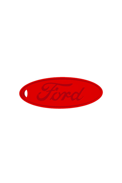 OEM Breloc chei, "FORD", 50 X 19 mm roșu