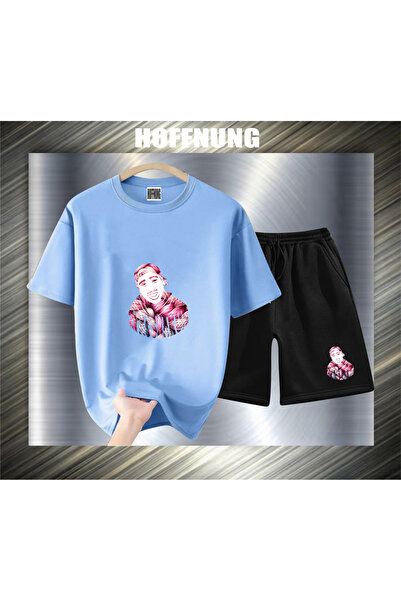 HOFFNUNG Unisex Casual Short Sleeve Set with Movie Actor Print Outdoor Spring...