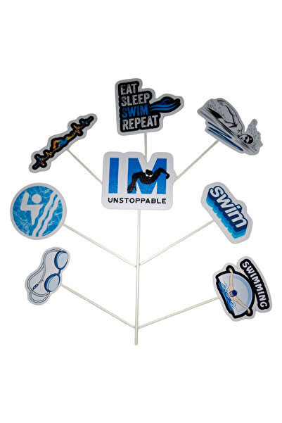 OEM Διακοσμητικό διακοσμητικό τούρτας, από χαρτόνι, με θέμα την κολύμβηση (γι...