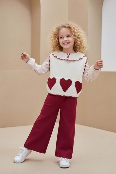 s.t. sebat tekstil Girl's Spanish Suit with Heart Pattern, Casual and Formal Wear