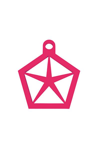 OEM Μπρελόκ, "CHRYSTLER", 43X39 χιλ. ροζ βατόμουρο