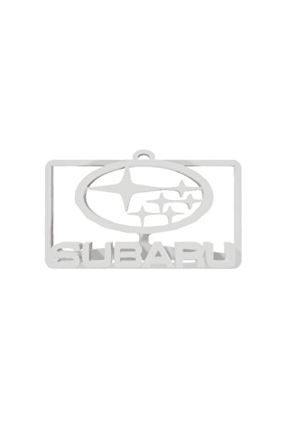 OEM Μπρελόκ,  "SUBARU ", 40Χ63 χιλ. ιβουάρ λευκό