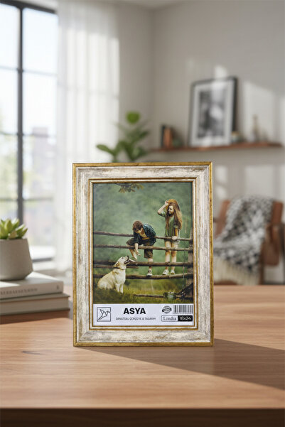 Asya Çerçeve Dekoratif Antik Desenli 18x24 Antik Desenli Gold Ayaklı Plastik ...