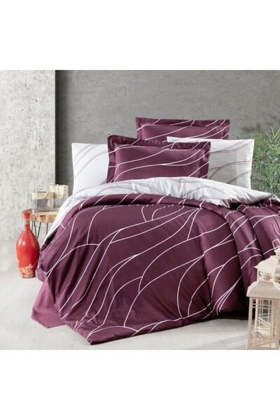 First Choice Luxury Cotton satin Duvet Cover Set 6 pieces, First Choice, Burg...