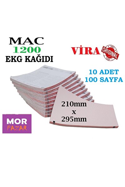 Vira Mac 1200 Ekg Cihazı Kağıdı 210mm x 295mm Z Katlama A4 - 10 Adet 100 Sayfa