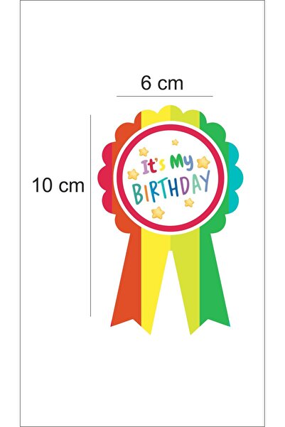 Sinek Kupası Tasarım Colorful Party Concept Birthday Boy Lapel Badge Thick Ca...