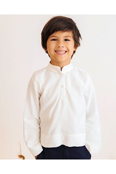 fustite cu luminite School Shirt, White Tunic, for Boys - 5-6 years (110-116 cm)