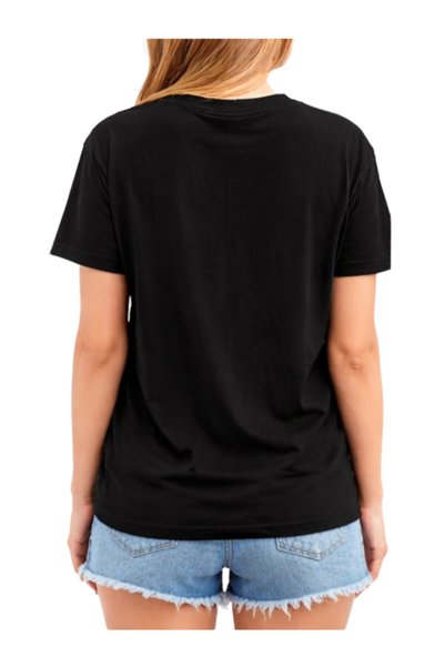 LAND MODA Unisex Vintage Newspaper Printed Oversized Black T-Shirt 100% Cotton Streetwear