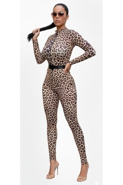 mup Salopetă modelatoare pentru femei, animal print, mărimea M