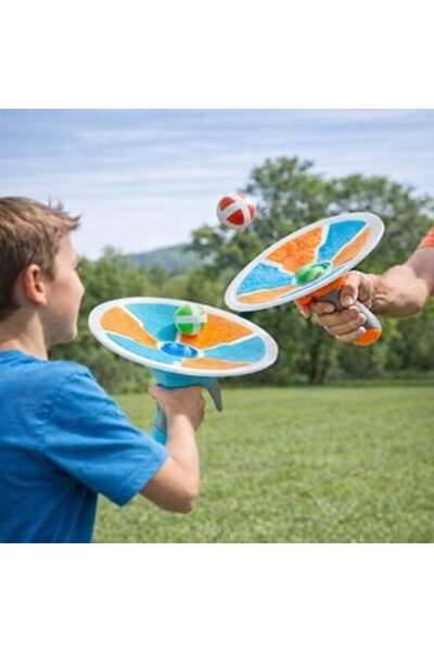 AVA Catch Ball Game with 2 Discs and 6 Balls, for Children 3+ Years, 8 Pieces