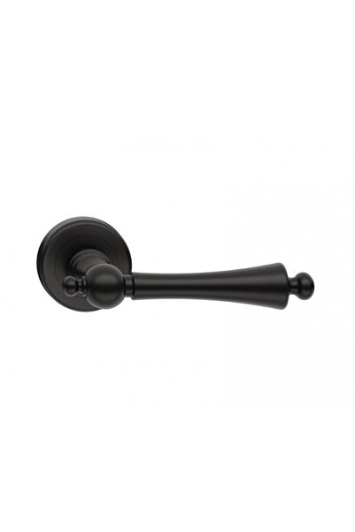 THG CENTURY Black Matte Door Handles with Rosette