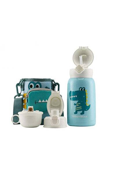 Beddybear Children's Thermos with Cover, Straw and Cup, BeddyBear, Crocodile,...