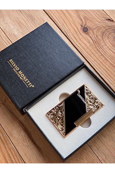 Silvio Monetti Klasik Damla Alev Metal Çakmak İnce tasarım kolay taşınır Tekr...