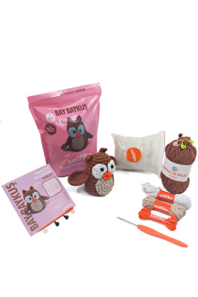 selfiko Bay Baykuş - Kit de tricotat Amigurumi Bufniţă pentru începători - Se...