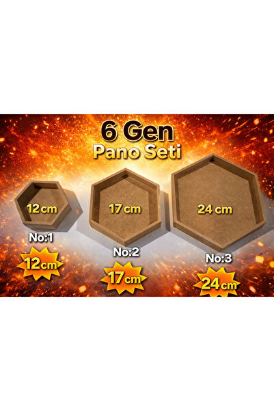 Eymen Hobi 6 Gen Pano Seti Ahşap Boyanabilir 3’lü Dekoratif Duvar Panosu 12-1...
