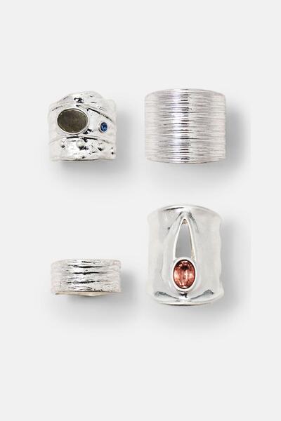 Pull & Bear 4’lü dokulu yüzük paketi