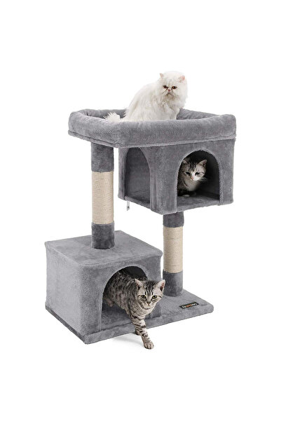 feandrea Suport pentru pisici din PAL și sisal, 84 cm, cu platformă mare, gri