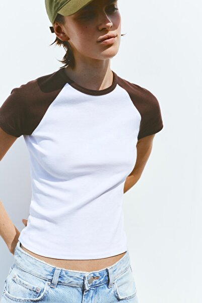 Pull & Bear Reglan kol kısa kollu tişört