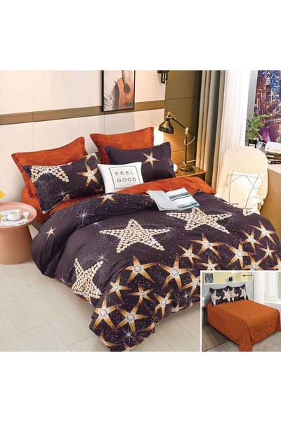 OEM Bed linen, 2 people, satin cotton, 4 pieces, with print, LSN4653
