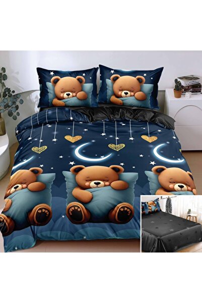 OEM Bed linen, 2 people, satin cotton, 4 pieces, with print, LSN4708