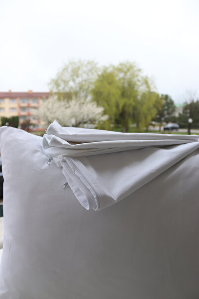 vipceyiz Zippered Cotton Plain White Pillow Outer Cover 1 Piece