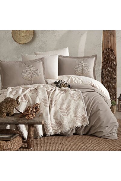 Clasy 7-piece muslin bed linen set with duvet cover, Home Loreva V1