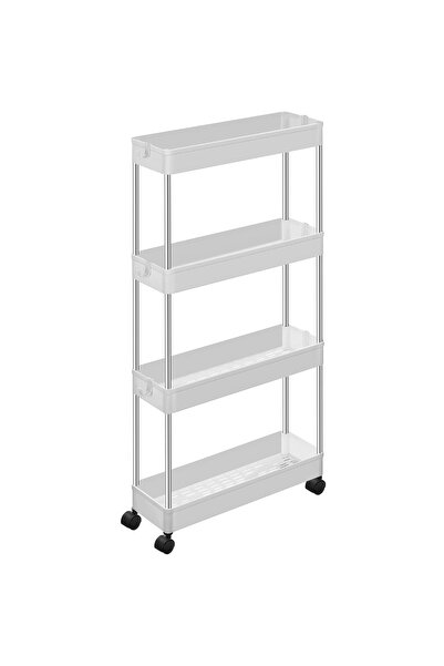 SONGMICS Storage cart on wheels, for kitchen or bathroom, made of plastic, wi...