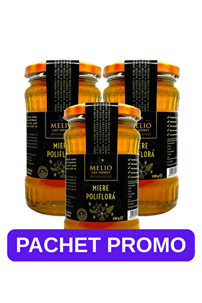 Melio Lav Honey Pachet 3x Miere poliflora 500 gr-