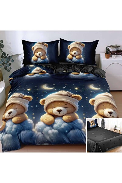 OEM Bed linen, 2 people, satin cotton, 4 pieces, with print, LSN4709