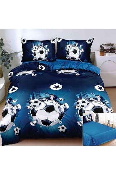 OEM Bed linen, 2 people, satin cotton, 4 pieces, with print, LSN4695