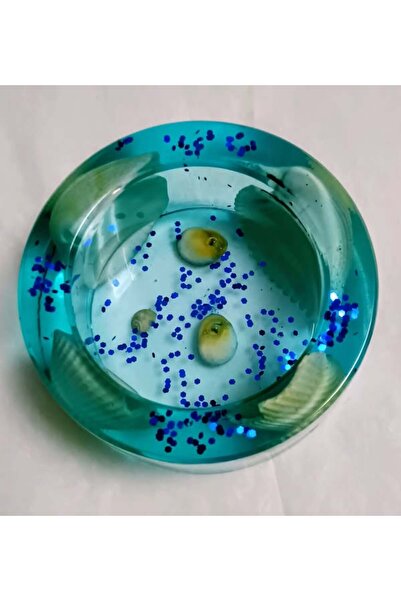 OEMN Candle holder in blue shade with shells