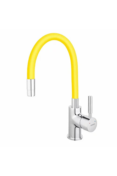 FERRO Baterie bucatarie cu pipa flexibila galbena Zumba