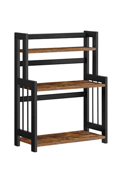 SONGMICS Etajera condimente 3 niveluri, raft bucatarie din bambus si PAL, 41x...