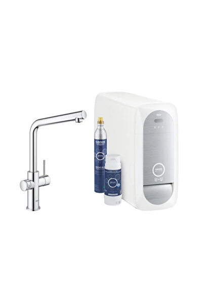 Grohe Blue Home chrome kitchen faucet L-type spout and Starter Kit