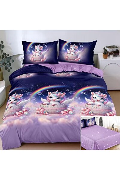 OEM Bed linen, 2 people, satin cotton, 4 pieces, with print, LSN4733