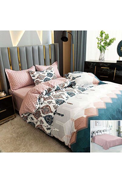 OEM Bed linen, 2 people, satin cotton, 4 pieces, with print, LSN4651
