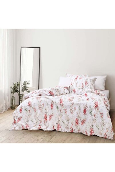 Bahar Tekstil 100% cotton bed linen ranforce, Bahar Home, Pelen Kirmizi floral