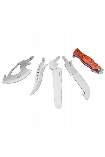 KBK Camping knife with detachable blades, multifunctional 4 in 1, nylon sheath