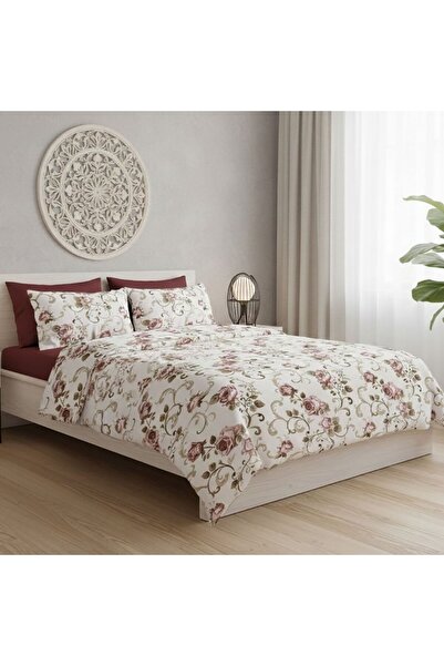 Pucioasa Σετ κλινοσκεπασμάτων διπλού κρεβατιού, Elvo Flowers ροζ/μπεζ