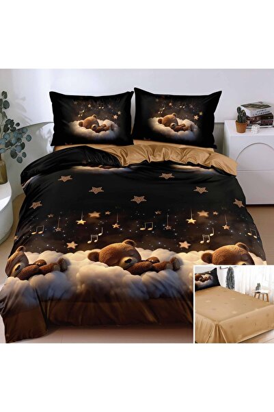 OEM Bed linen, 2 people, satin cotton, 4 pieces, with print, LSN4701