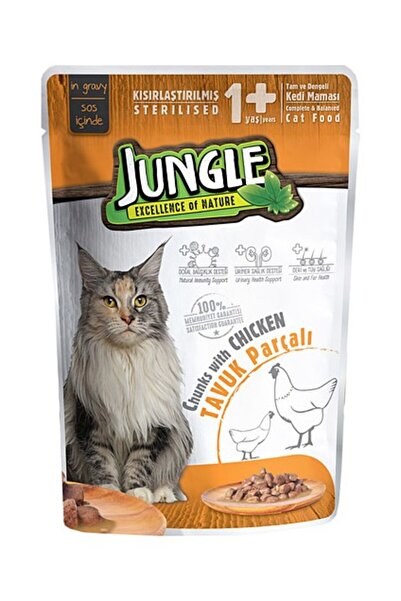 Jungle Pouch Tavuklu Kısırlaştırılmış Kedi Maması 100 gr